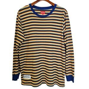 Supreme Multi Stripe Cotton Long Sleeve Ringer Skater 2000's y2k Style T-Shirt